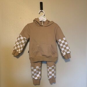 Olive + Scout Channing jogger set tan 2T